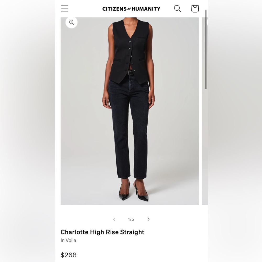 Citizens of humanity high rise black Charolette